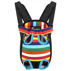 Pawaboo Pet Carrier Backpack, Adjustable Pet Front/Back Dog Bag, Hiking Colorful